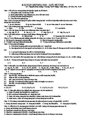 Bài tập Hóa học Lớp 10 - Chương Oxi - Lưu huỳnh - Nguyễn Đình Hùng
